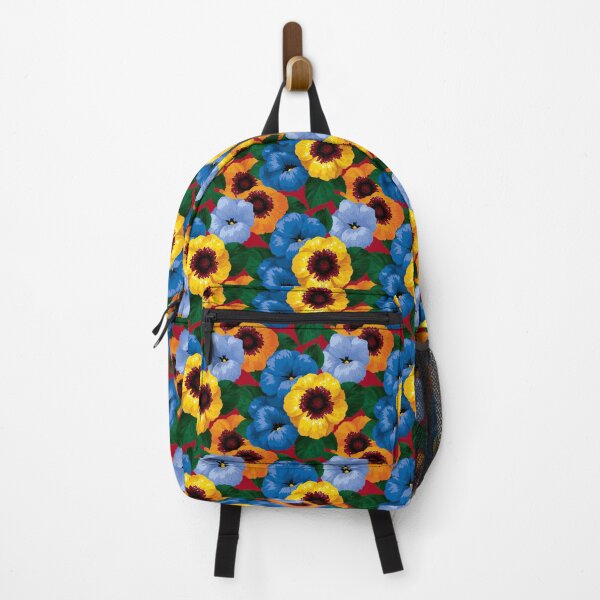 Item preview, Large Scale Retro Yellow And Blue Garden Floral designed and sold by igraphixart.
