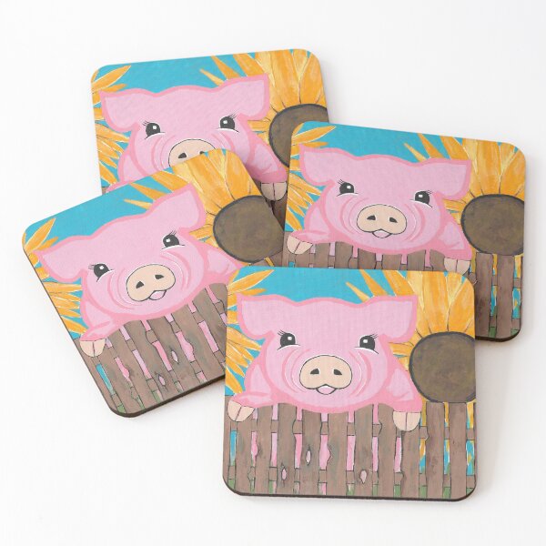 Item preview, Cute Barnyard Pig Painting designed and sold by Sartoris Art.