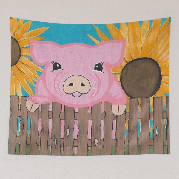 Item preview, Cute Barnyard Pig Painting designed and sold by Sartoris Art.