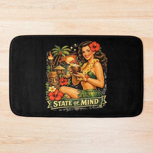Item preview, Tiki State of Mind Retro Pin Up Poster Design designed and sold by Pineapple-Tree.