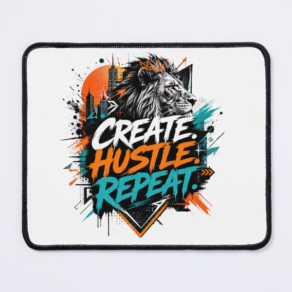 Item preview, Create Hustle Repeat Lion Streetwear Graphic designed and sold by aminomen.