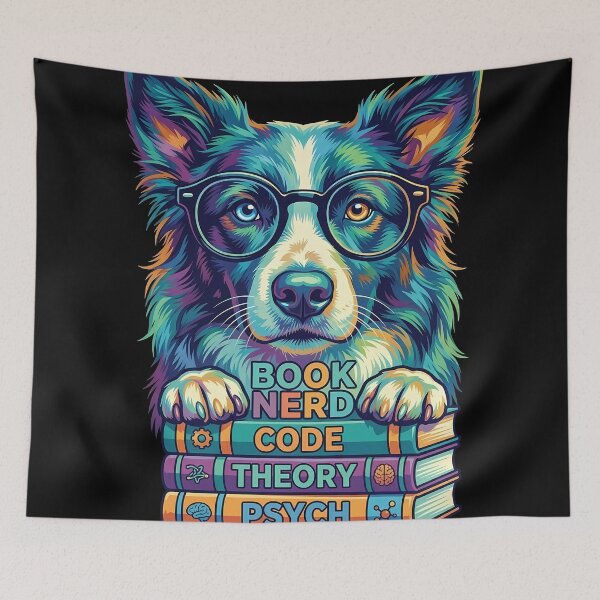Item preview, Pop Art Border Collie Book Nerd - Smart Intellectual Dog designed and sold by Pfotenfaden.