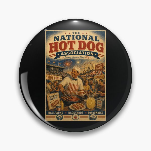 Item preview, Hot Dog Lover Americana BBQ Baseball Fair Retro Design designed and sold by TheTrendsDesk.