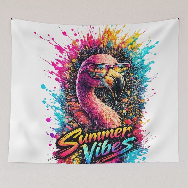 Item preview, Summer Vibes Flamingo – Cool Sunglasses Color Splash T-Shirt Design designed and sold by GooniSL.