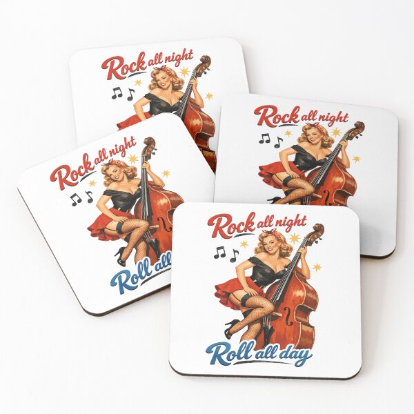 Item preview, Rockabilly Double Bass Pin-Up Retro T-Shirt designed and sold by Pineapple-Tree.