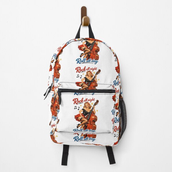 Item preview, Rockabilly Double Bass Pin-Up Retro T-Shirt designed and sold by Pineapple-Tree.
