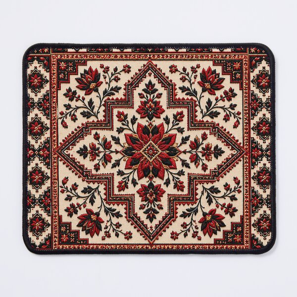 Item preview, Palestine Arabic Calligraphy Traditional Red Tatreez Embroidery designed and sold by BrainCurves.