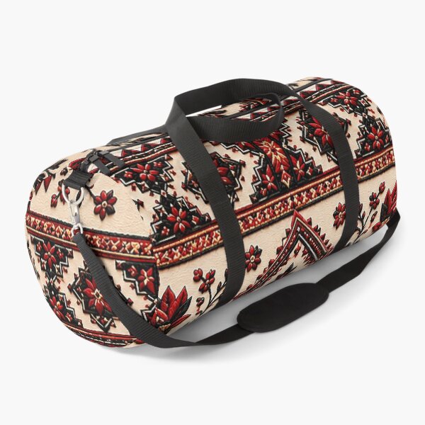 Item preview, Palestine Arabic Calligraphy Traditional Red Tatreez Embroidery designed and sold by BrainCurves.
