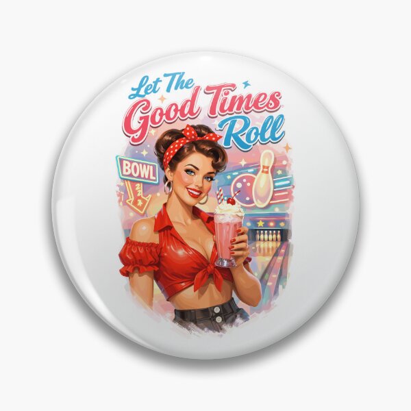 Item preview, Retro Pin-Up Lady: Bowling & Milkshake motif designed and sold by Pineapple-Tree.