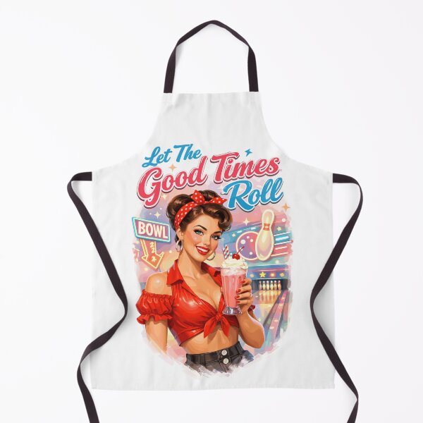 Item preview, Retro Pin-Up Lady: Bowling & Milkshake motif designed and sold by Pineapple-Tree.