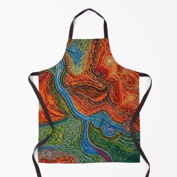 Item preview, Aboriginal Inspired Dot Art - Crimson Gorges With River And Valley designed and sold by GrinGalore.