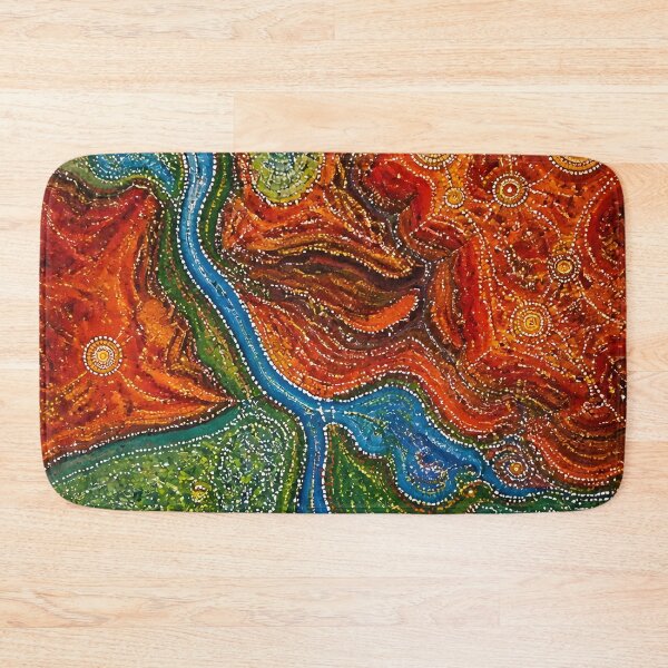 Item preview, Aboriginal Inspired Dot Art - Crimson Gorges With River And Valley designed and sold by GrinGalore.