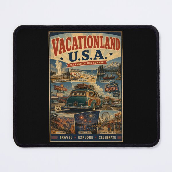 Item preview, Vintage Americana Road Trip Route 66 National Parks Travel Design designed and sold by TheTrendsDesk.