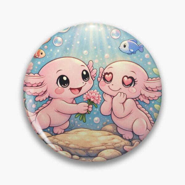 Item preview, Axolotl Love Gift - Kawaii Underwater Romance designed and sold by ImagineNature.