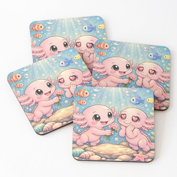 Item preview, Axolotl Love Gift - Kawaii Underwater Romance designed and sold by ImagineNature.