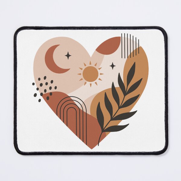 Item preview, Celestial Boho Heart with Sun, Moon and Leaves designed and sold by LightWhim.