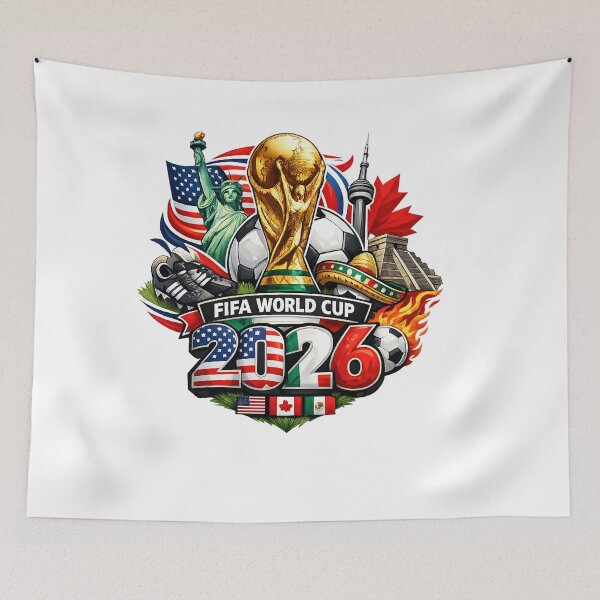 Item preview, FIFA World Cup 2026 USA Canada Mexico Trophy Soccer Fan Design designed and sold by CreativeNest Prints.