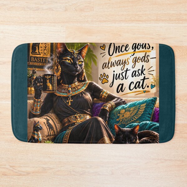 Item preview, Bastet Knows Best – Once Gods, Always Gods, Just Ask a Cat designed and sold by Sybille-Yates.