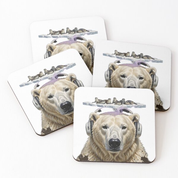 Item preview, Bear Business Classic T-Shirt Arctic Chill Beats - Polar Bear Music Lover Illustration designed and sold by SupernovaNote.