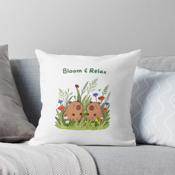 Item preview, Bloom & Relax – Cute Capybara Meadow designed and sold by BCapybara.
