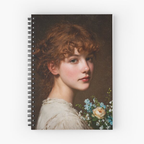 Item preview, Romantic Pre Raphaelite Redhead Woman Oil Painting Aesthetic Art designed and sold by MiratiZema.