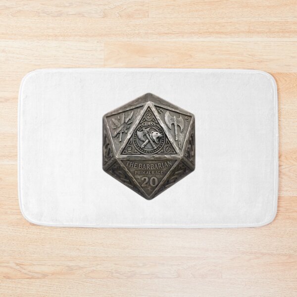 Item preview, Barbarian D20 Dice RPG Primal Rage Fantasy Art designed and sold by DeerHouse.