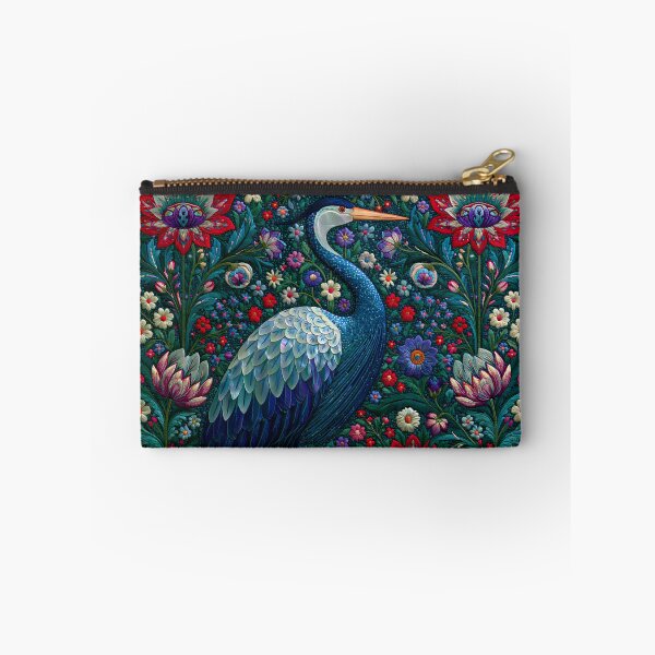 Item preview, Blue Heron Floral Art Nouveau | Ornate Botanical Bird Illustration designed and sold by GrinGalore.