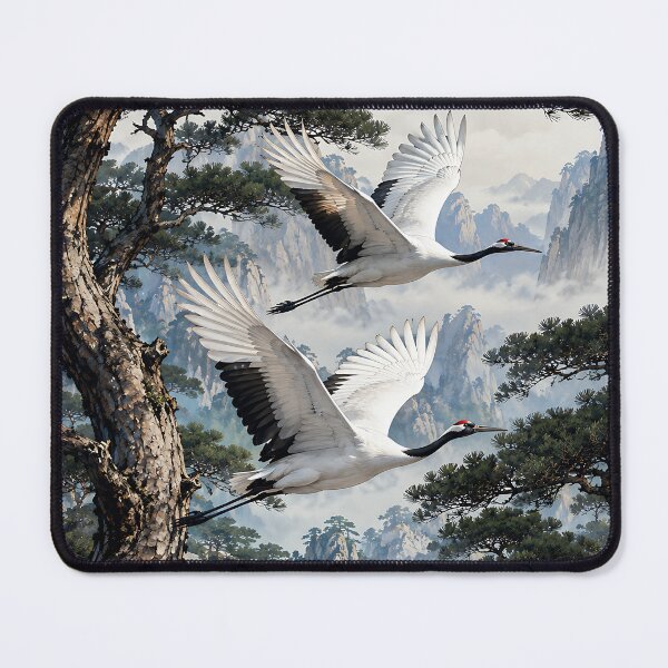 Item preview, Elegant Korean Red-Crowned Crane in Traditional Minhwa Style designed and sold by K-Tradition.