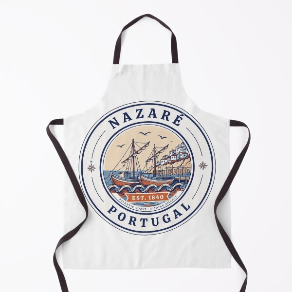 Item preview, Nazare Portugal Fishing Village Vintage Badge – Atlantic Coast Maritime Travel Design designed and sold by ArcticFoxStudio.