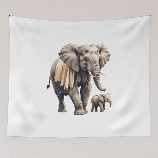 Item preview, Loving Papa Elephant And Baby Watercolor Father's Day designed and sold by AQUILAKREO.