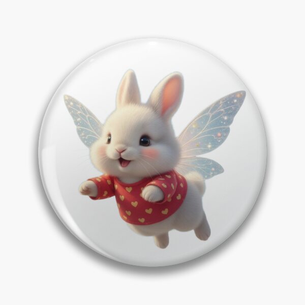 Item preview, Cute Fairy Bunny with Magical Wings in Red Heart Sweater – Whimsical Rabbit designed and sold by lovelistivkaa.