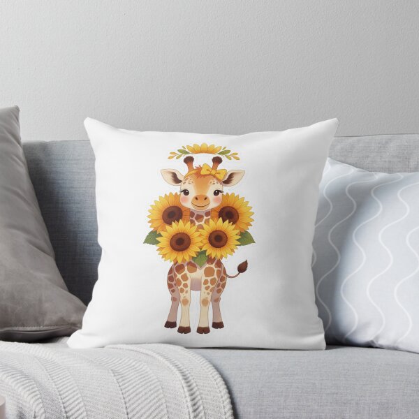 Item preview, Sunflower Giraffe | Cute Cottagecore Floral Animal designed and sold by AillustriaAK.