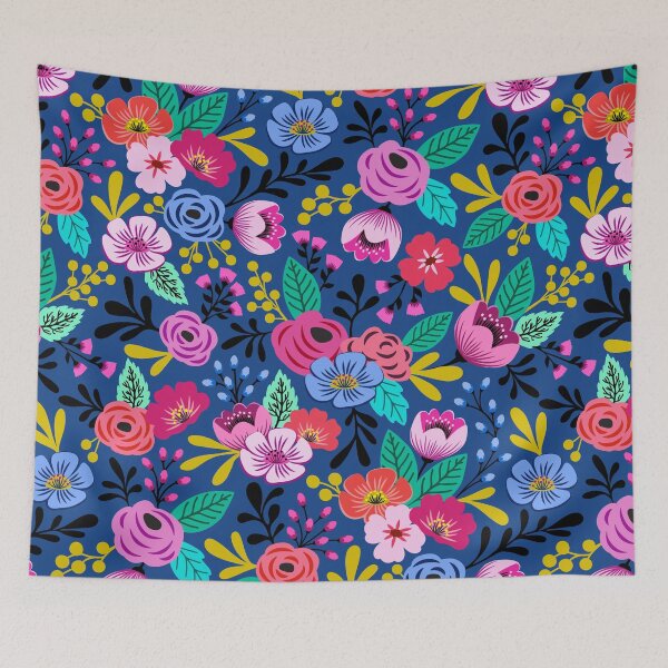 Item preview, Bright boho hand drawn flowers designed and sold by Jennifer Ladd.