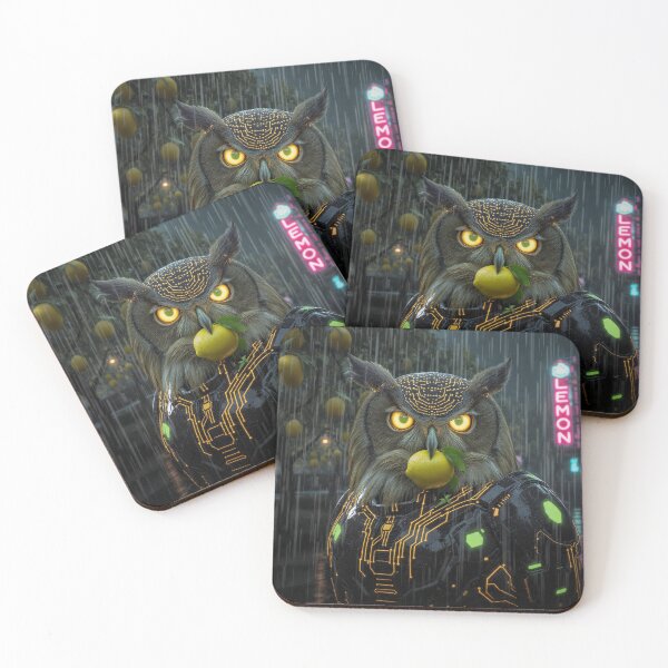 Item preview, Cyberpunk Neon Owl – Murcia Lemon Guardian designed and sold by Neo Tokio.