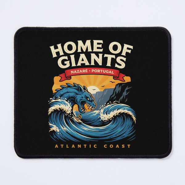 Item preview, Nazare Portugal Home of Giants Surfing Design – Atlantic Coast Giant Waves Vintage Travel Art designed and sold by ArcticFoxStudio.