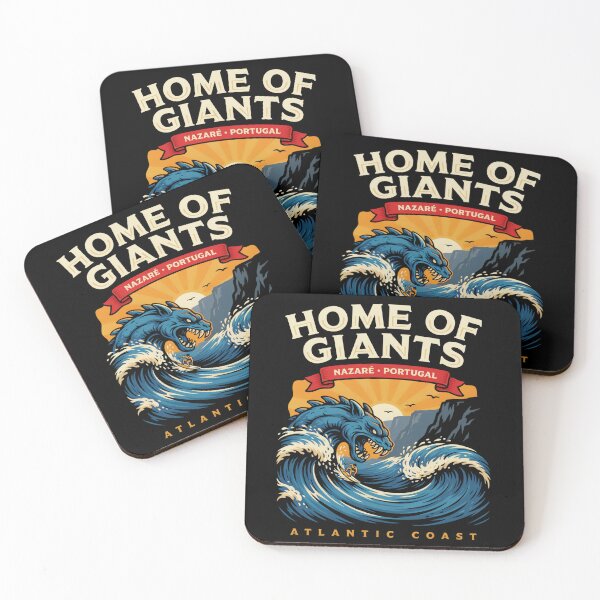 Item preview, Nazare Portugal Home of Giants Surfing Design – Atlantic Coast Giant Waves Vintage Travel Art designed and sold by ArcticFoxStudio.