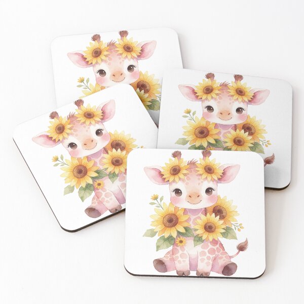Item preview, Sunflower Giraffe | Cute Cottagecore Floral Animal designed and sold by AillustriaAK.