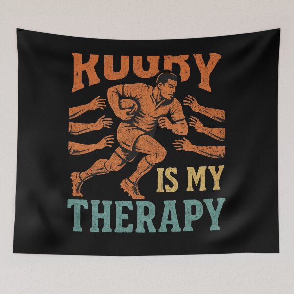 Item preview, Rugby Is My Therapy designed and sold by SiarheiYur.