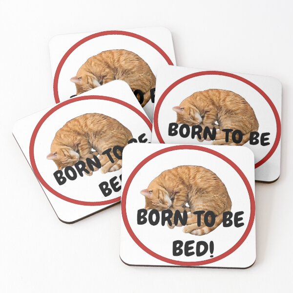 Item preview, Born to Be Bed Funny Sleeping Cat Pun Design designed and sold by ToxicInkArt.