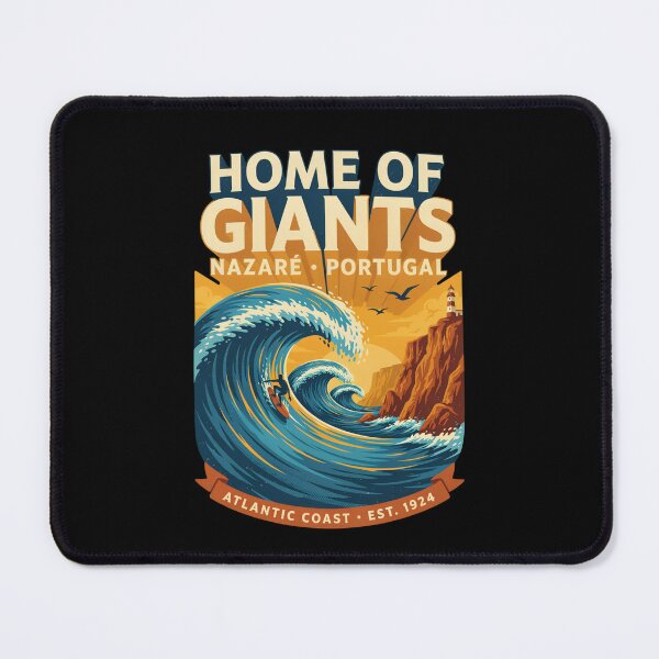 Item preview, Nazare Portugal Home of Giants Surfing Design – Atlantic Coast Giant Waves Vintage Travel Art designed and sold by ArcticFoxStudio.
