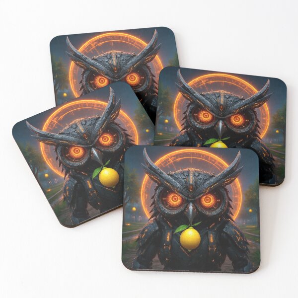 Item preview, Cyberpunk Neon Owl – Murcia Lemon Sentinel designed and sold by Neo Tokio.