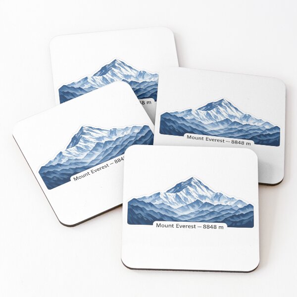 Item preview, Mount Everest 8848 m – Minimalist Mountain Peak Illustration designed and sold by GabeMountainArt.