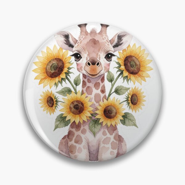 Item preview, Sunflower Giraffe | Cute Cottagecore Floral Animal designed and sold by AillustriaAK.