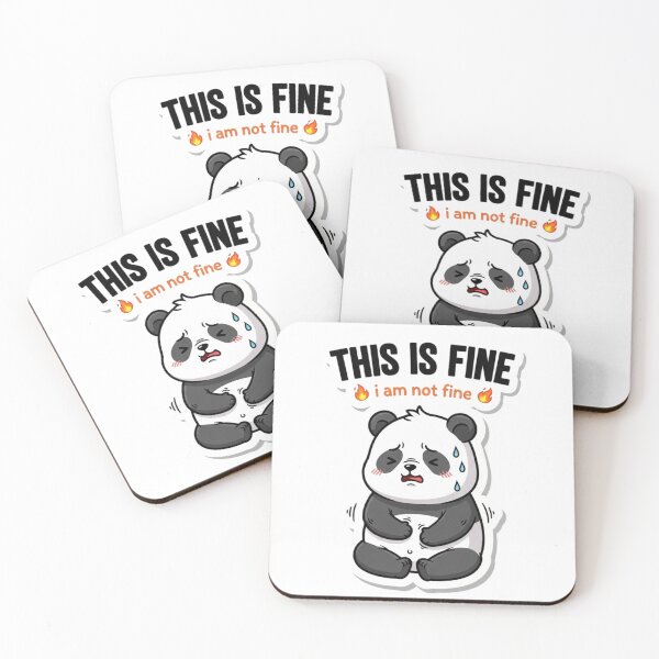 Item preview, This Is Fine Panda Sticker — Funny  Anxiety Humor Cute Panda Gift  Laptop Water Bottle Sticker designed and sold by TheCosyCarriage.