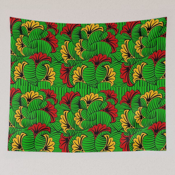Item preview, Traditional Ghanaian Kente Cloth Pattern - Red Green Yellow designed and sold by Artonmytee.