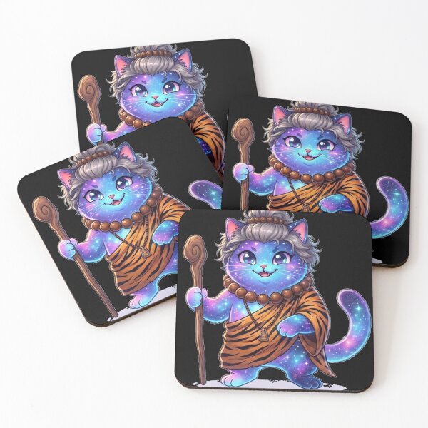 Item preview, Cute Cosmic Cat Monk Fantasy Galaxy Art designed and sold by ChaEmm_Studio.
