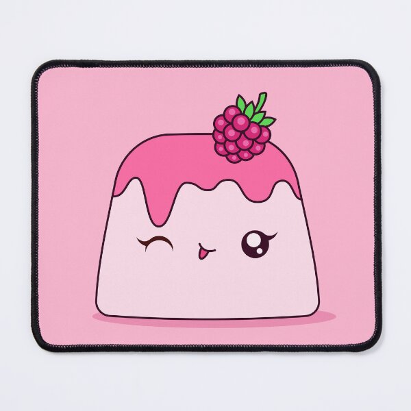 Item preview, Cute Kawaii Raspberry Pudding Dessert Character Illustration Design designed and sold by CozyLittleShop.