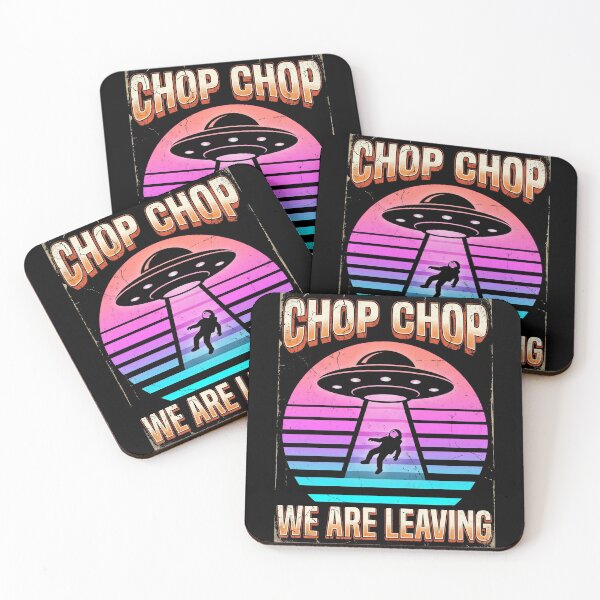 Item preview, Chop Chop We Are Leaving Retro UFO Shirt designed and sold by TeNovaStudio.