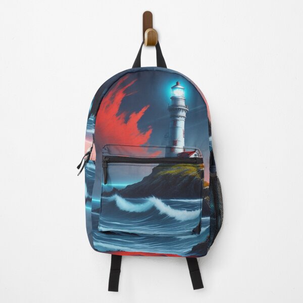 Item preview, Epic Ocean Lighthouse Dramatic Stormy Sunset Art designed and sold by UmSkelig834.