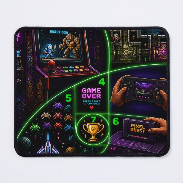 Item preview, Level Up – Retro Pixel Gaming Collage Art designed and sold by Shaw1Berry.